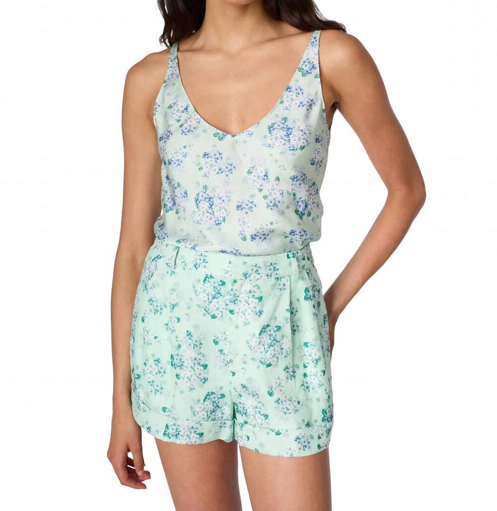 NEW CAMI NYC ravi linen shorts in climbing hydrangeas